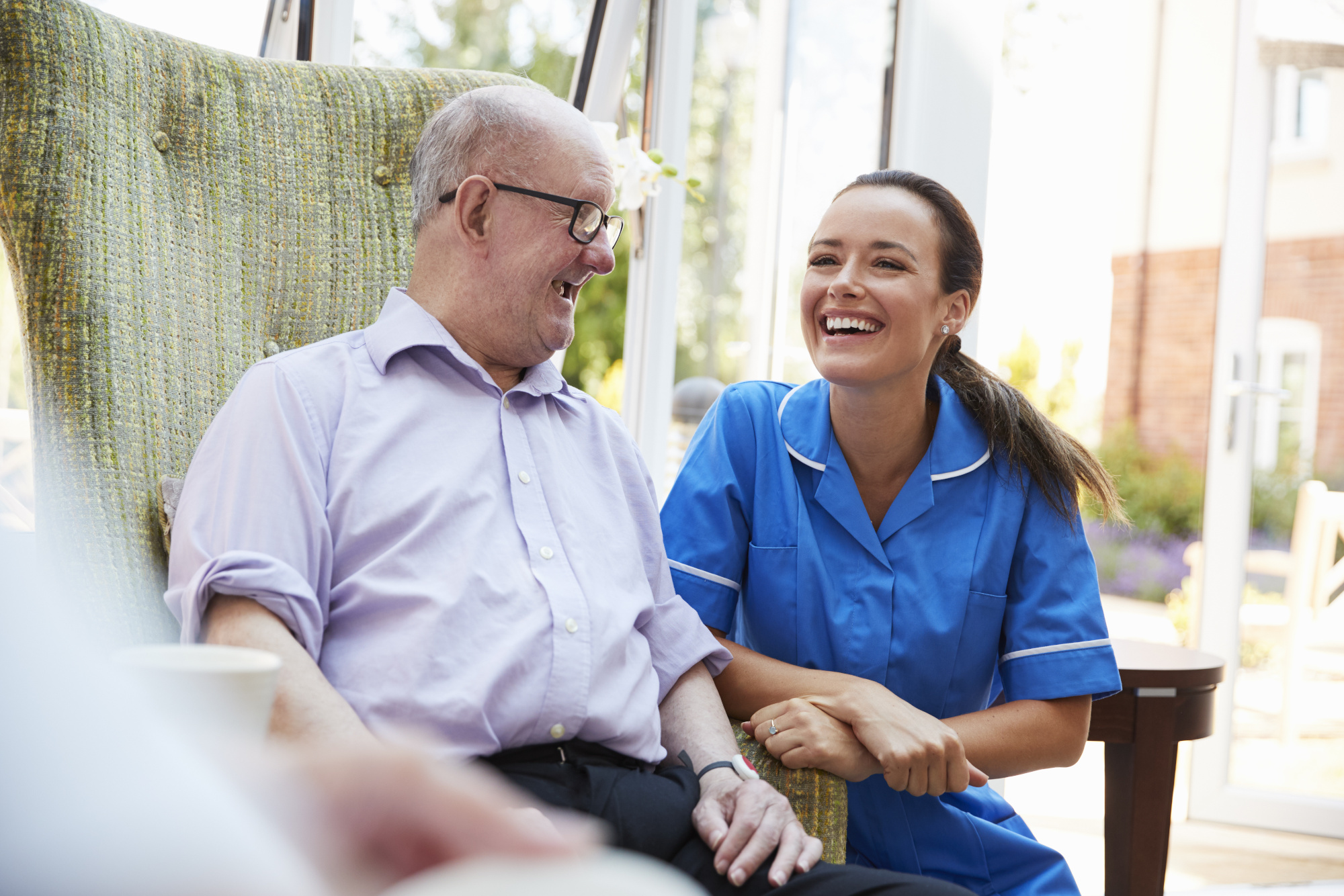 ProviderPlus 365 carer with client in a home setting